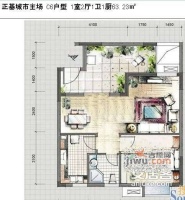 正基城市主场2室1厅1卫78㎡户型图