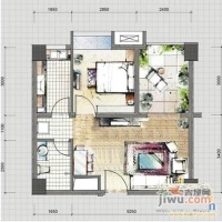 正基城市主场1室1厅1卫58㎡户型图