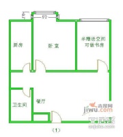 正基城市主场1室2厅1卫56㎡户型图