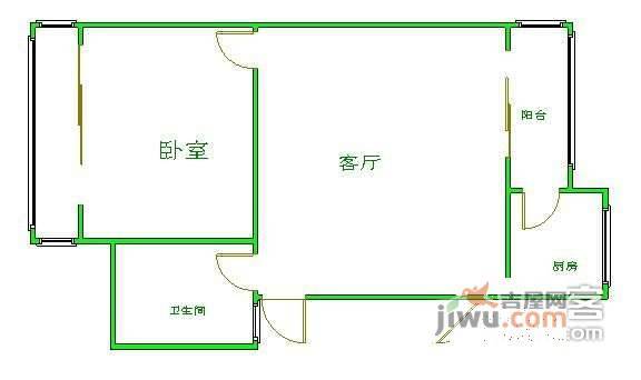 顺江新苑1室1厅1卫54㎡户型图