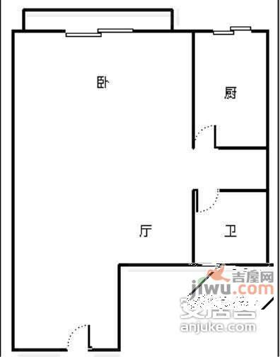 明信世纪金沙1室1厅1卫60㎡户型图