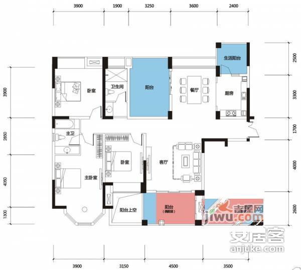 中粮祥云国际社区1期3室2厅2卫161㎡户型图