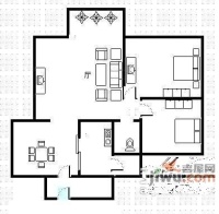 天府长城嘉南地2室2厅1卫113㎡户型图