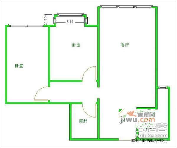 富临美丽天城2室2厅1卫89㎡户型图