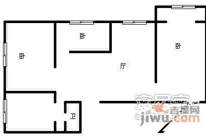 树蓓巷小区3室1厅1卫96㎡户型图