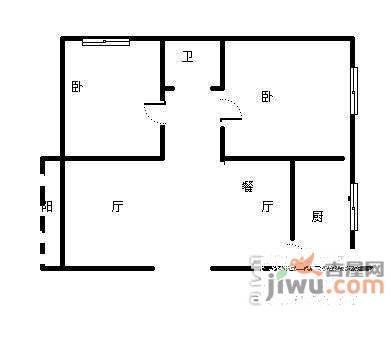 金林大城小室2室1厅1卫93㎡户型图