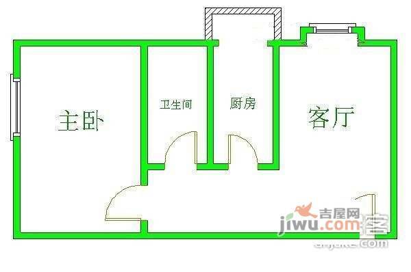 金地贝福里花园1室1厅1卫80㎡户型图