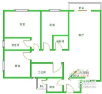 瑞泰锦城3室2厅2卫1438㎡户型图