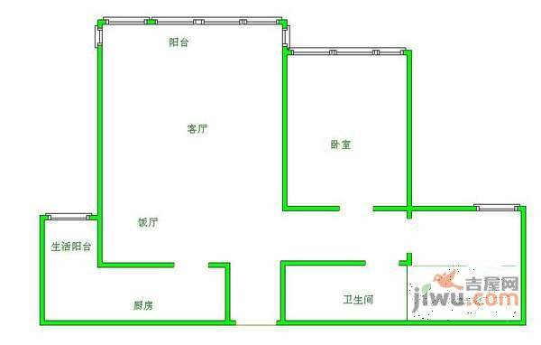 瑞泰锦城2室2厅1卫95㎡户型图