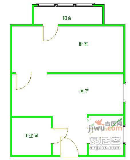 正成财富ID1室1厅1卫56㎡户型图