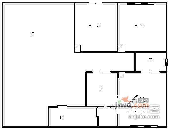 绿杨新村3室2厅2卫145㎡户型图