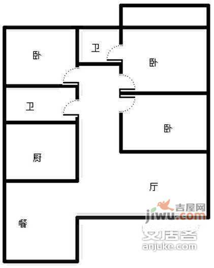 绿杨新村3室2厅2卫145㎡户型图