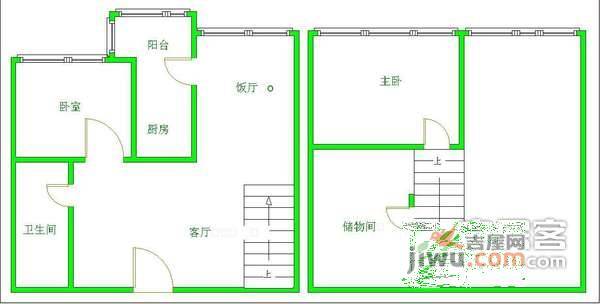 东珠美地2室2厅2卫93㎡户型图