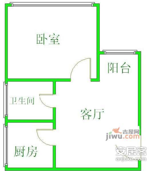 金茂礼都1室1厅1卫58㎡户型图