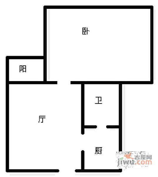 金茂礼都1室1厅1卫58㎡户型图