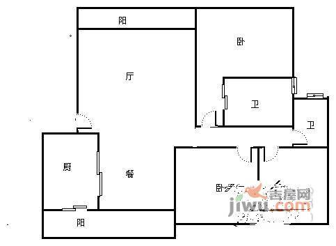 南阳锦城3室2厅2卫户型图