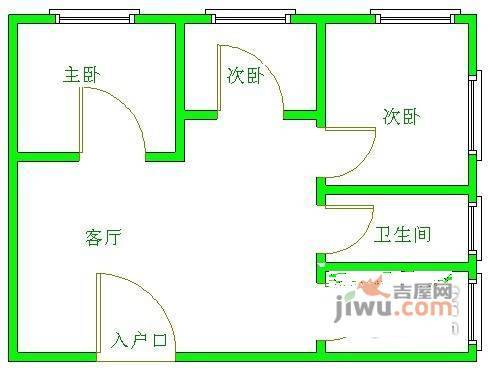 观南上域2室1厅1卫80㎡户型图