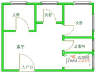 观南上域2室1厅1卫80㎡户型图