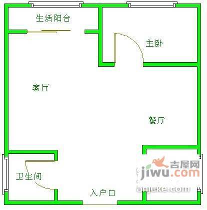 观南上域1室1厅1卫79㎡户型图