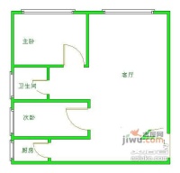 观南上域2室2厅1卫80㎡户型图