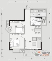 观南上域2室2厅2卫80㎡户型图