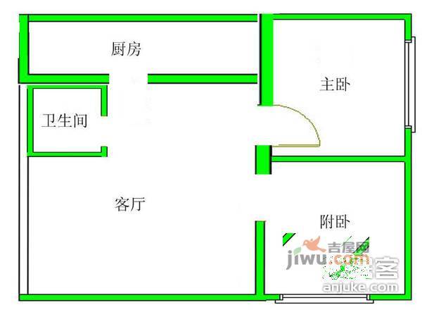 天府长城图南多2室1厅1卫83㎡户型图