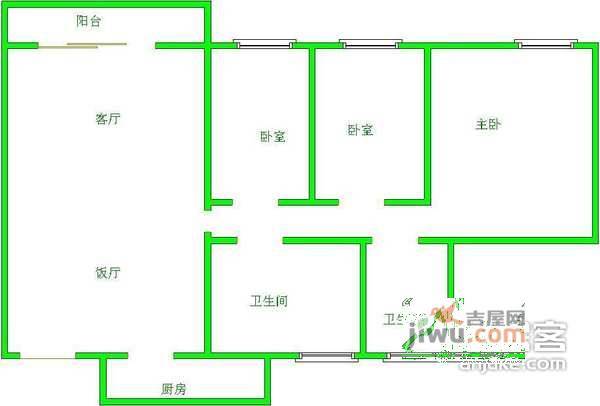 天府长城图南多3室2厅2卫138㎡户型图