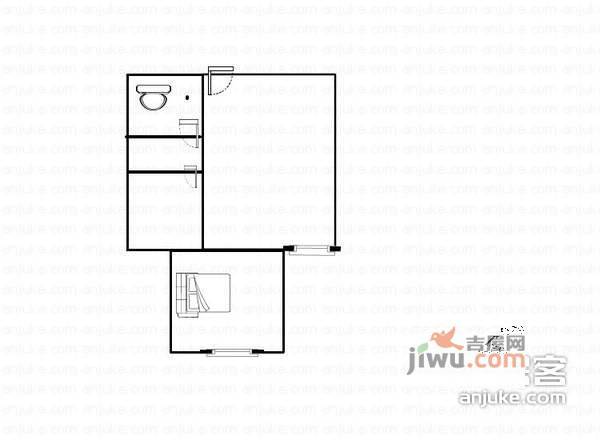 东立光华杏林1室1厅1卫61㎡户型图