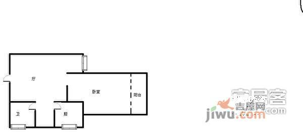 东立光华杏林1室1厅1卫61㎡户型图