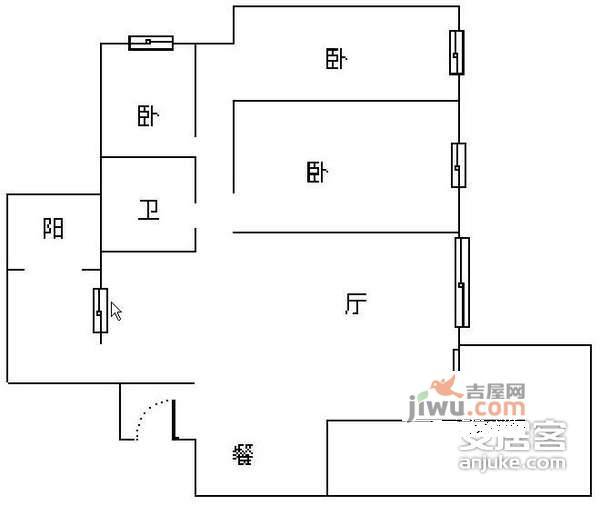 金沙愉景3室2厅1卫129㎡户型图