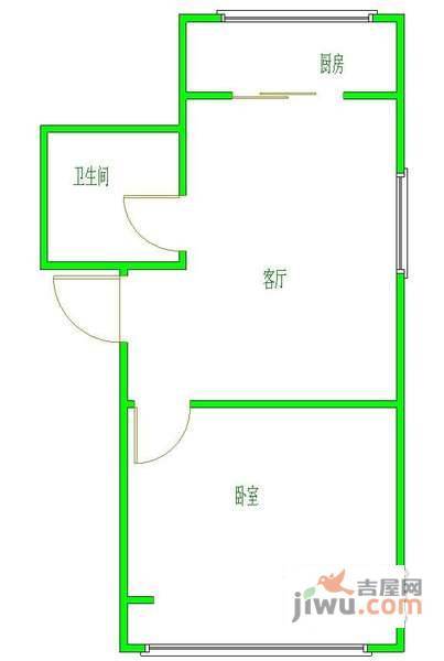 皇家花园1室1厅1卫61㎡户型图