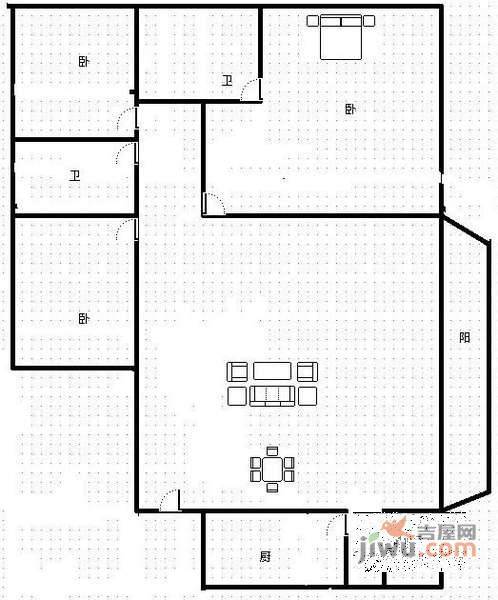 中海名城3室2厅2卫194㎡户型图