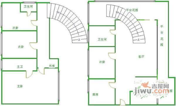 中海名城5室2厅3卫267㎡户型图