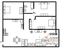 中海名城3室2厅1卫169㎡户型图