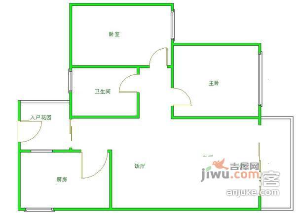 中华锦绣一期2室2厅1卫90㎡户型图