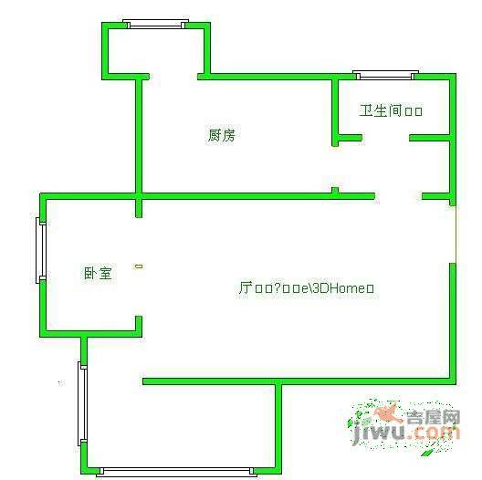 合能耀之城1室1厅1卫53㎡户型图