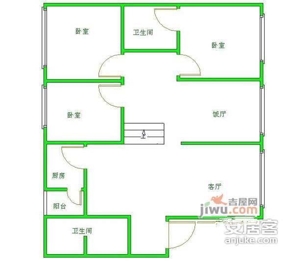 逸都花园云影苑3室2厅2卫172㎡户型图