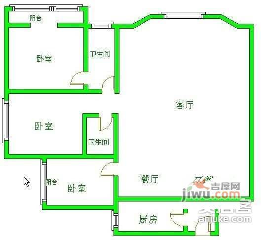 锦汇花园3室2厅2卫158㎡户型图