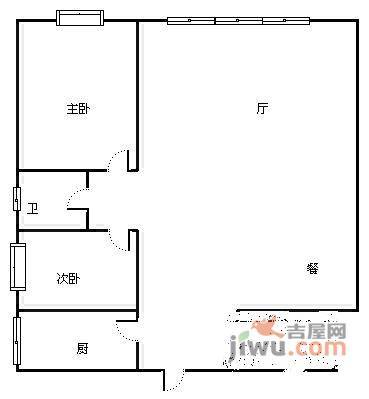 朝阳名宅2室2厅1卫108㎡户型图