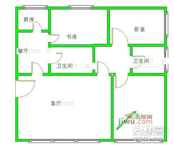 朝阳名宅3室2厅1卫138㎡户型图