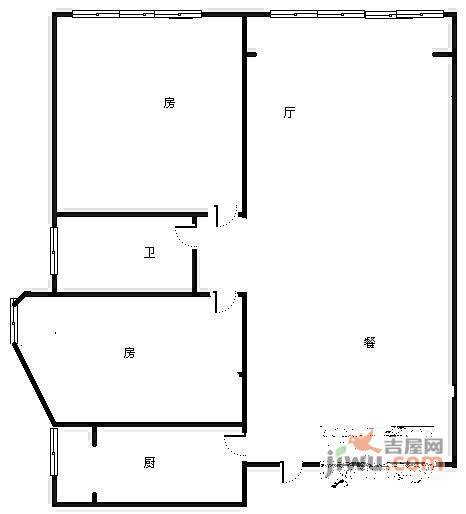 朝阳名宅2室2厅1卫108㎡户型图