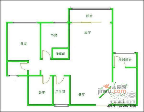 上锦美地3室2厅2卫125㎡户型图