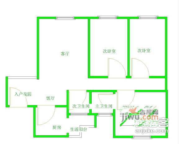 育才都市家园三区3室2厅2卫172㎡户型图