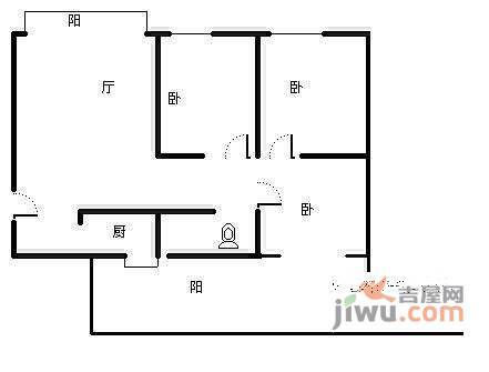 新东方公寓3室2厅2卫145㎡户型图