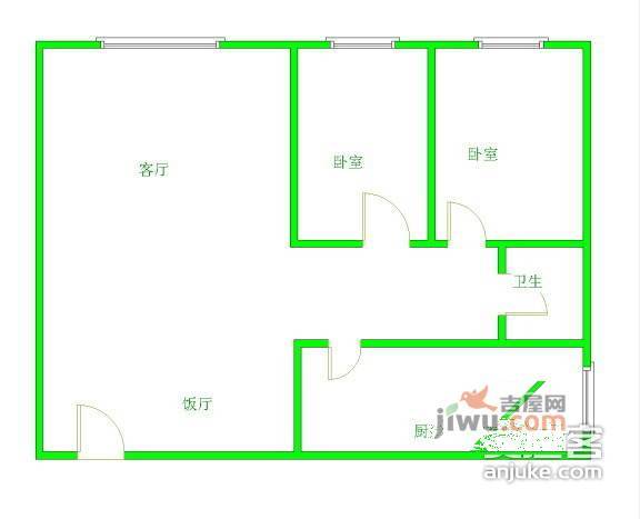 国嘉新视界2室1厅1卫78㎡户型图