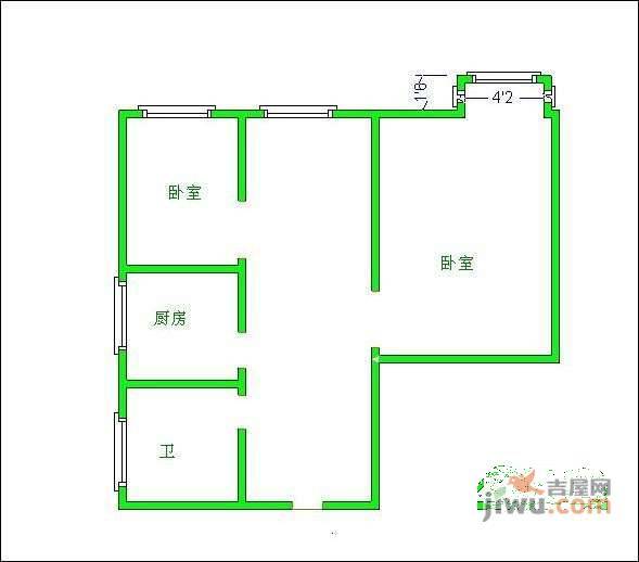 国嘉新视界2室1厅1卫78㎡户型图