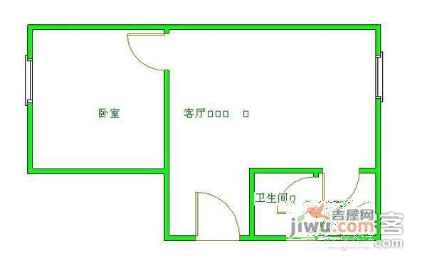 名流花园1室1厅1卫56㎡户型图