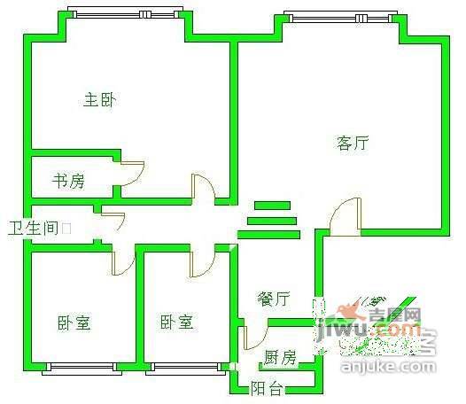 人和逸景3室2厅2卫167㎡户型图