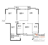 世纪朝阳3室2厅2卫1393㎡户型图