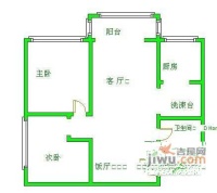 上锦雅筑1室2厅1卫55㎡户型图